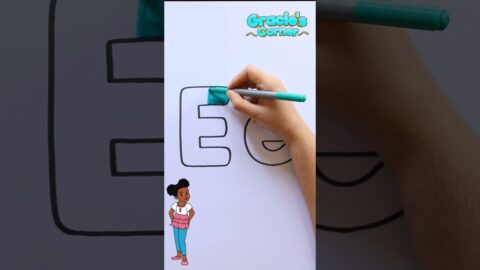 Learning to draw the letter E with Gracie’s Corner #graciescorner
