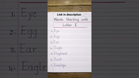 Words Starting with Letter E